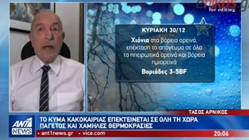 Με τι καιρό θα υποδεχθούμε το νέο έτος – Δείτε την πρόβλεψη του Τάσου Αρνιακού – ΒΙΝΤΕΟ
