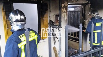 Μονοκατοικία κάηκε ολοσχερώς από ανάφλεξη στο τζάκι – Σώθηκαν δυο ηλικιωμένες – ΦΩΤΟ