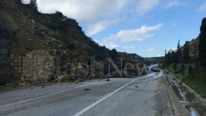 Έκλεισε η Εθνική Οδός Χανίων – Κισσάμου λόγω κατολίσθησης