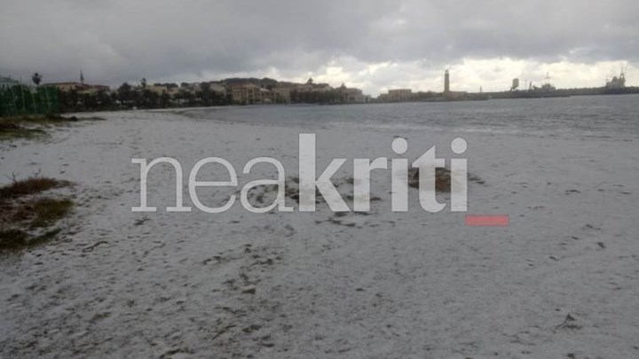 Μέχρι τη θάλασσα έφτασε το χιόνι στο Ρέθυμνο – ΦΩΤΟ