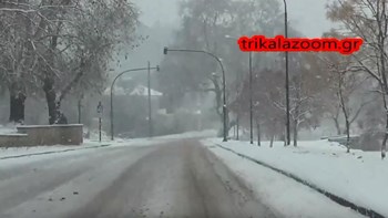 Σε λευκό κλοιό τα Τρίκαλα – ΒΙΝΤΕΟ