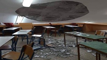 Παραλίγο τραγωδία στην Χαλκιδική – Σοβάδες έπεσαν στα κεφάλια μαθητών
