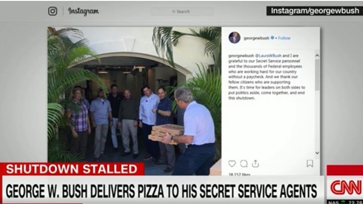 Γιατί ο Τζορτζ Μπους κέρασε πίτσα τους σωματοφύλακες του; – ΒΙΝΤΕΟ