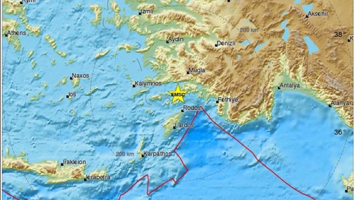 Σεισμός 4,5 Ρίχτερ βόρεια της Ρόδου – ΤΩΡΑ