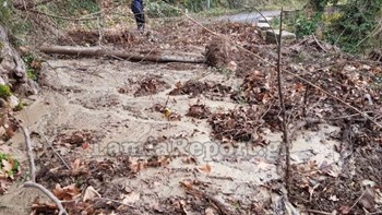 Κατολίσθηση στην επαρχιακή οδό Λαμίας-Υπάτης – ΦΩΤΟ