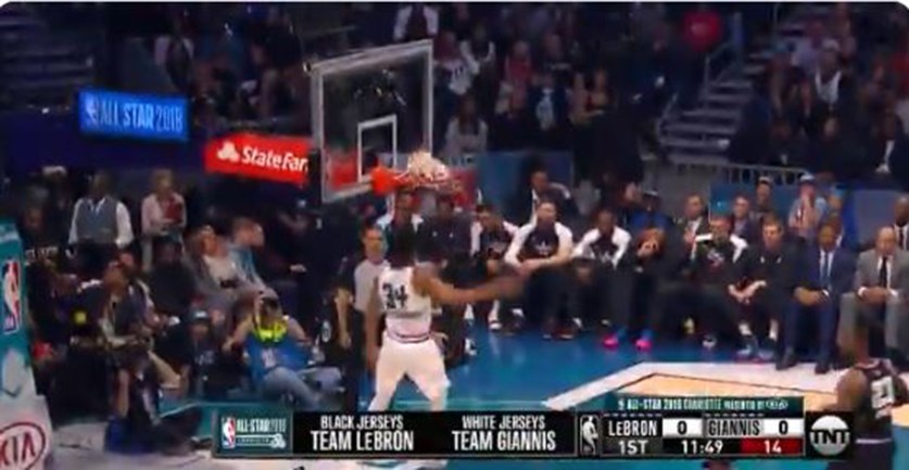 Team Giannis – Team Lebron 53-37 (12′)