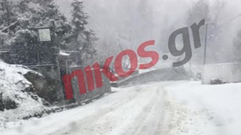 Πυκνό χιόνι στο Πήλιο – ΦΩΤΟ αναγνώστη