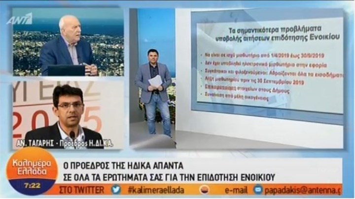 Όλες οι απαντήσεις για το επίδομα ενοικίου – Τι λέει ο πρόεδρος της ΗΔΙΚΑ – ΒΙΝΤΕΟ