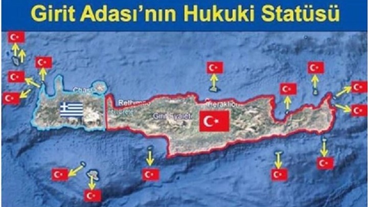 Χάρτης πρόκληση – Τουρκικό έδαφος τα 3/4 της Κρήτης