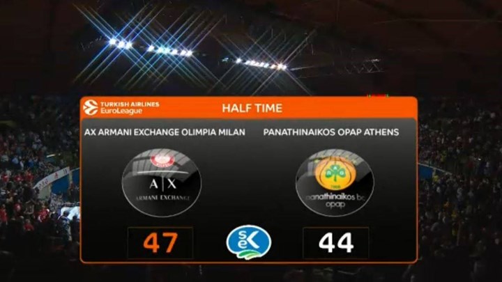 Αρμάνι Μιλάνο – Παναθηναϊκός 47-44 (ΗΜ.)