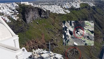 Άνδρας εγκλωβίστηκε στoν γκρεμό της Καλντέρας – ΦΩΤΟ