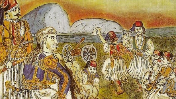 Και μίαν σημαίαν από λευκό πανίον επάνω εις ένα κάλαμον