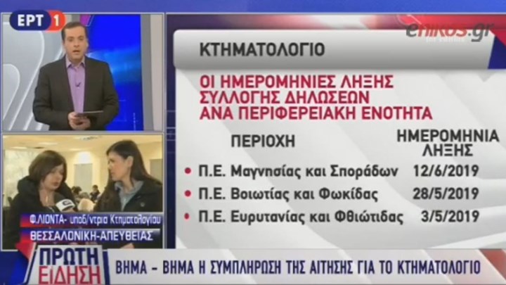 Όλες οι λεπτομέρειες για το κτηματολόγιο – Οι ημερομηνίες λήξης σε κάθε περιφέρεια – ΒΙΝΤΕΟ