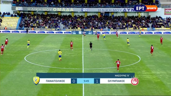 LIVE: Παναιτωλικός – Ολυμπιακός 0-1 (9′)