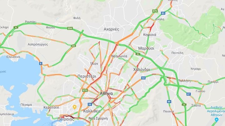 Κυκλοφοριακό έμφραγμα στους δρόμους της Αθήνας