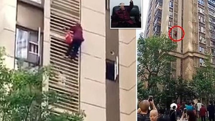 Βίντεο που κόβει την ανάσα: Ηλικιωμένη κατέβηκε 10 ορόφους με γυμνά χέρια