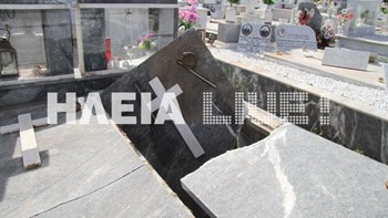 Μεγάλες ζημιές στο νεκροταφείο της Ανδραβίδας από τον σεισμό – ΦΩΤΟ – ΒΙΝΤΕΟ