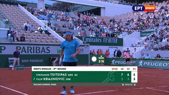 Το Σάββατο θα συνεχιστεί η αναμέτρηση του Τσιτσιπά με τον Κραϊνοβιτς – ΤΩΡΑ