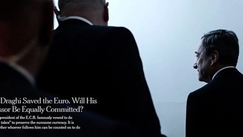 ΝYT: Ο Mάριο Ντράγκι έσωσε το ευρώ. Θα είναι ο διάδοχός του το ίδιο αποφασιστικός;