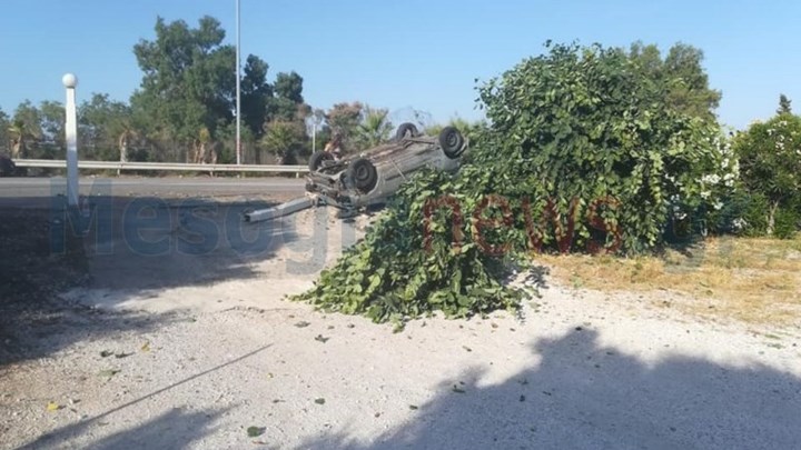 Τροχαίο στην Αθηνών-Σουνίου – Αναποδογύρισε όχημα – ΦΩΤΟ