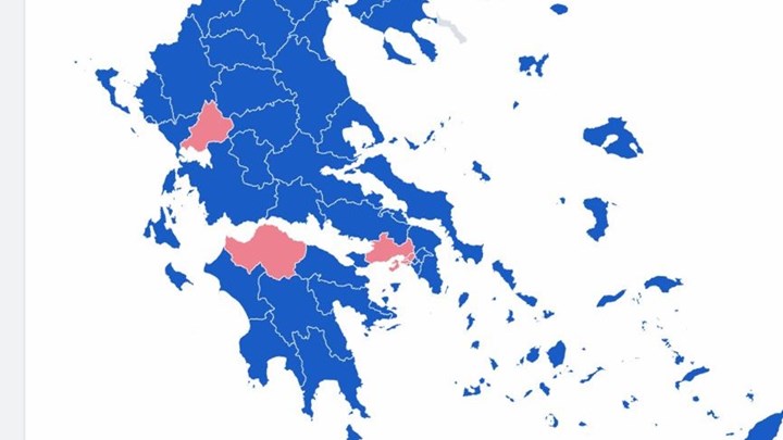 Η ΝΔ προηγείται στις 50 από τις 59 εκλογικές περιφέρειες