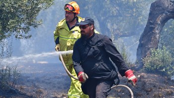 Ένας ιερέας στη “μάχη” με τις φλόγες στο Ναύπλιο – ΦΩΤΟ