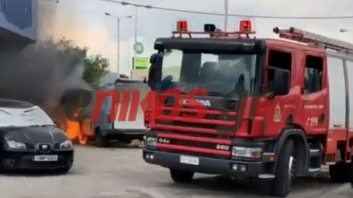 Φορτηγό τυλίχθηκε στις φλόγες στου Ρέντη  – ΒΙΝΤΕΟ αναγνώστη