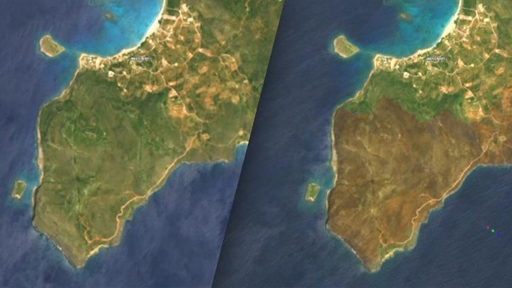 Δορυφόρος αποκαλύπτει την καταστροφή στην Ελαφόνησο – ΒΙΝΤΕΟ