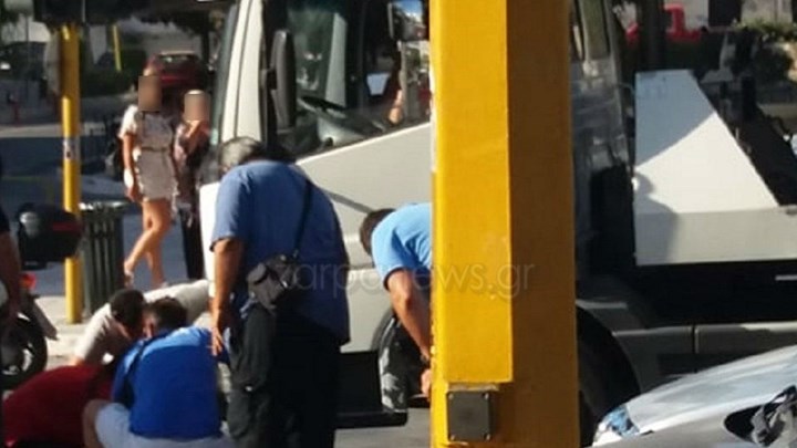 Φορτηγό παρέσυρε πεζή στα Χανιά – Εικόνες που σοκάρουν – ΦΩΤΟ