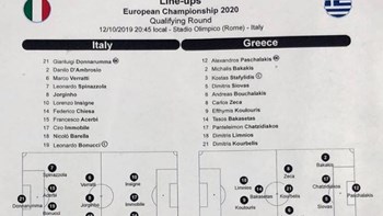 Η ενδεκάδα της Εθνικής για την αναμέτρηση με την Ιταλία – ΦΩΤΟ