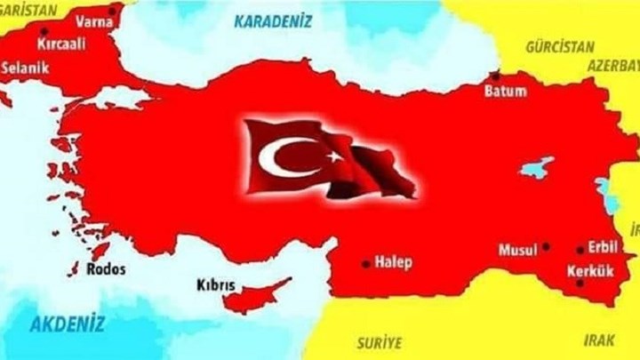 Χάρτες-σοκ: “Τουρκικές Ηνωμένες Πολιτείες” με Κύπρο, Αιγαίο, Θράκη και Θεσσαλονίκη