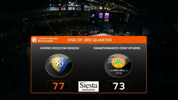 LIVE: Χίμκι – Παναθηναϊκός 77-73 (30′)