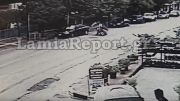 Κάμερα κατέγραψε το τροχαίο διανομέα στη Λαμία