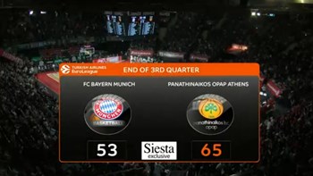 LIVE: Μπάγερν Μονάχου – Παναθηναϊκός ΟΠΑΠ 53-65 (30′)