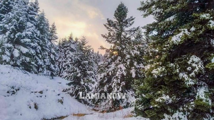 Μαγευτική η χιονισμένη Οίτη – ΦΩΤΟ