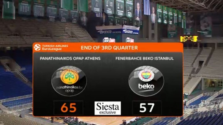 Παναθηναϊκός ΟΠΑΠ – Φενέρ 65-57 (30′)