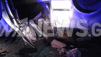 Τροχαίο με ανατροπή οχήματος στα Σπάτα – ΦΩΤΟ