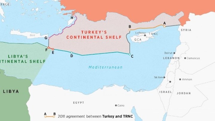 Νέος προκλητικός χάρτης από την Τουρκία: “Όποιος κυριαρχεί στη Μεσόγειο, κυριαρχεί σε τρεις ηπείρους”
