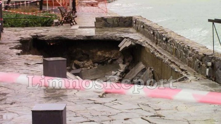 Λήμνος: Μεγάλες καταστροφές από την κακοκαιρία – ΒΙΝΤΕΟ – ΦΩΤΟ