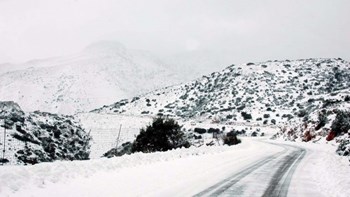 Κρήτη: Με αντιολισθητικές αλυσίδες η κυκλοφορία στον Ομαλό