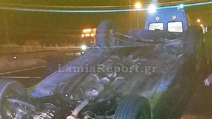 Φθιώτιδα: Τροχαίο με ανατροπή αυτοκινήτου στην Εθνική Οδό Αθηνών -Λαμίας – ΦΩΤΟ