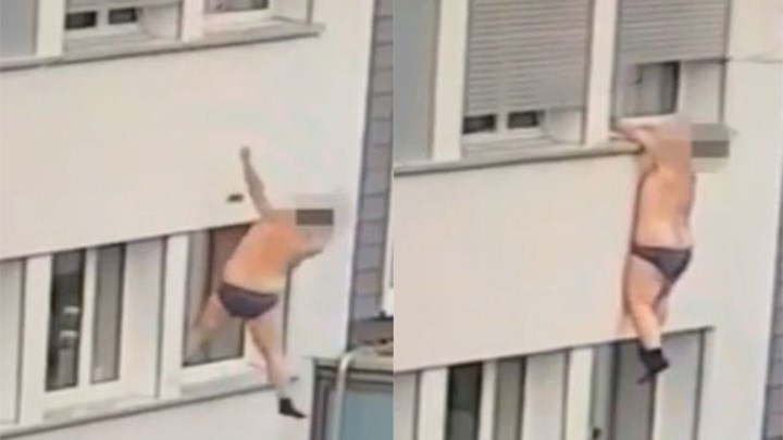 Μυστήριο με ημίγυμνο άνδρα που κρέμεται από το παράθυρο – ΒΙΝΤΕΟ