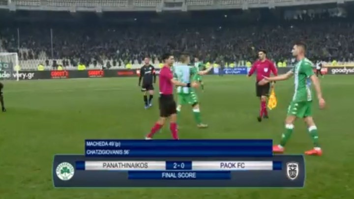 Παναθηναϊκός – ΠΑΟΚ 2-0 (ΤΕΛΙΚΟ)