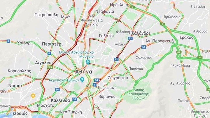 Κίνηση: Δείτε ποιοι δρόμοι είναι μποτιλιαρισμένοι