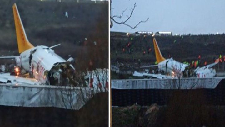Κωνσταντινούπολη: Νέες εικόνες από το αεροσκάφος που κόπηκε στα τρία – ΦΩΤΟ