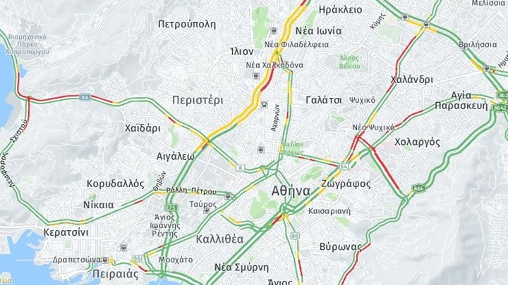 Κίνηση στους δρόμους: Δείτε πού υπάρχει μποτιλιάρισμα