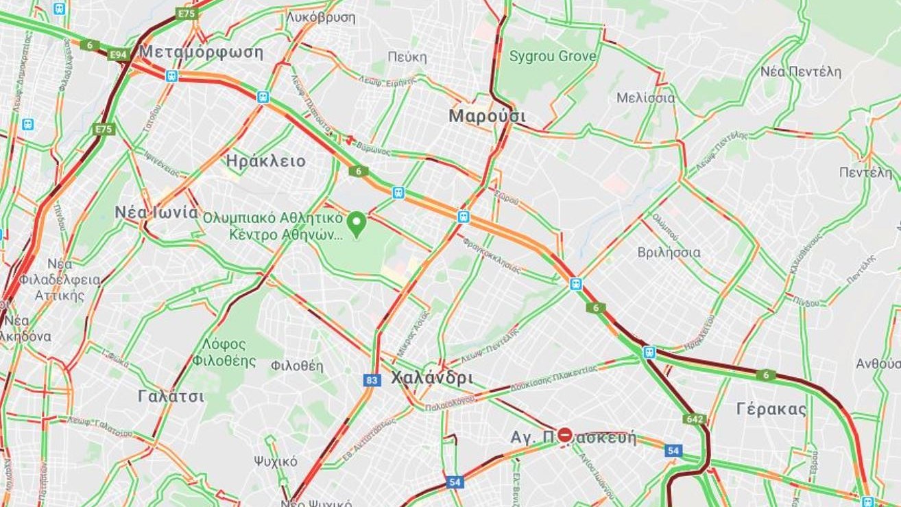 Κίνηση: Μποτιλιάρισμα στον Κηφισό – Ποιοι δρόμοι είναι στο «κόκκινο»