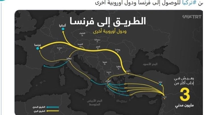 Μεταναστευτικό: Η τουρκική κρατική τηλεόραση δίνει “οδηγίες” με χάρτη για τις διαδρομές προς την Ελλάδα