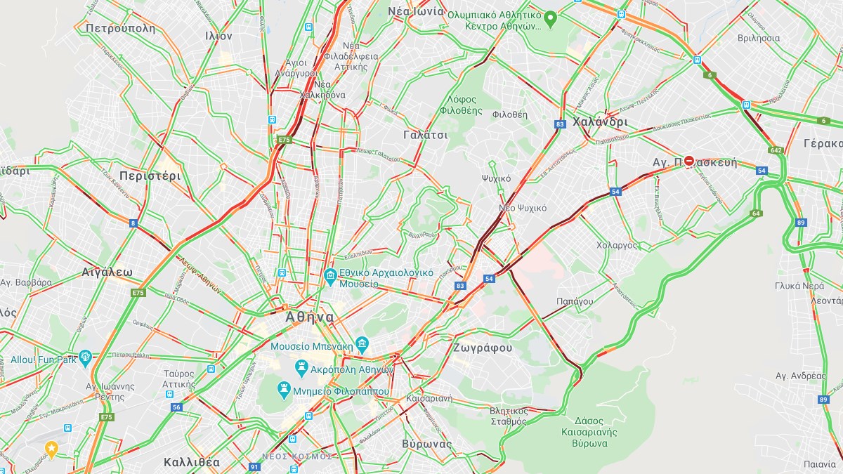 Κίνηση στους δρόμους: Δείτε ποιοι δρόμοι είναι μποτιλιαρισμένοι