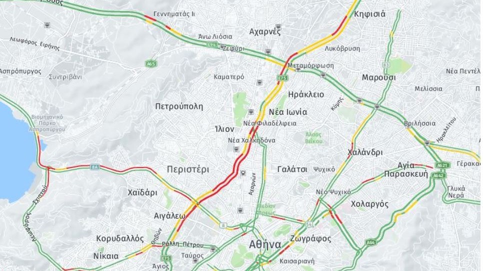 Κίνηση: “Έμφραγμα” στους δρόμους της Αθήνας λόγω της κακοκαιρίας